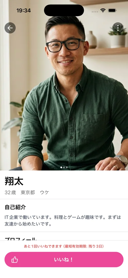 ビビステのプロフィール画面